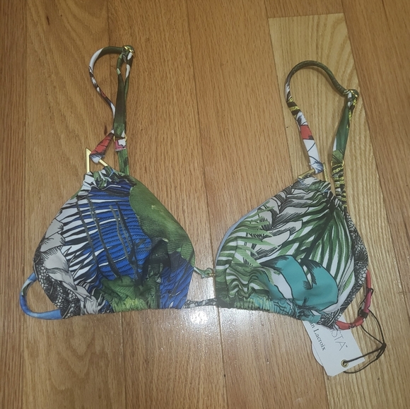 NWT SWIMINISTA X CHRISTIAN LACROIX JARDIN EXPO CHICK TRIANGLE BIKINI TOP SIZE L